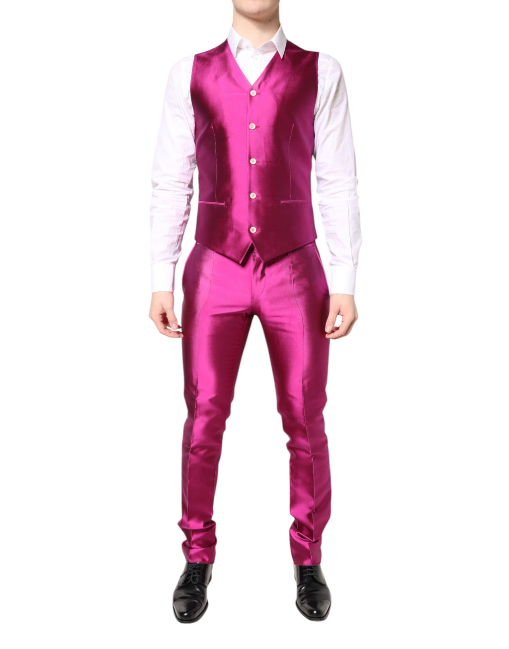 Dolce & Gabbana Pink SICILIA Double Breasted 3 Piece Suit