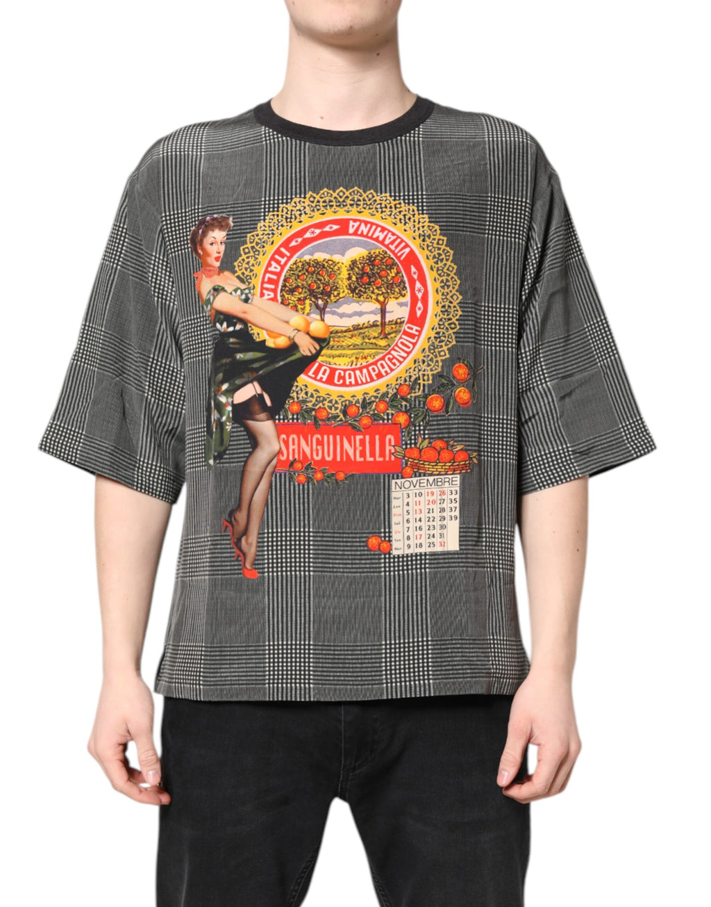 Dolce & Gabbana Black White Graphic Print Short Sleeve T-shirt