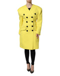 Dolce & Gabbana Yellow Double Breasted Trench Coat Jacket