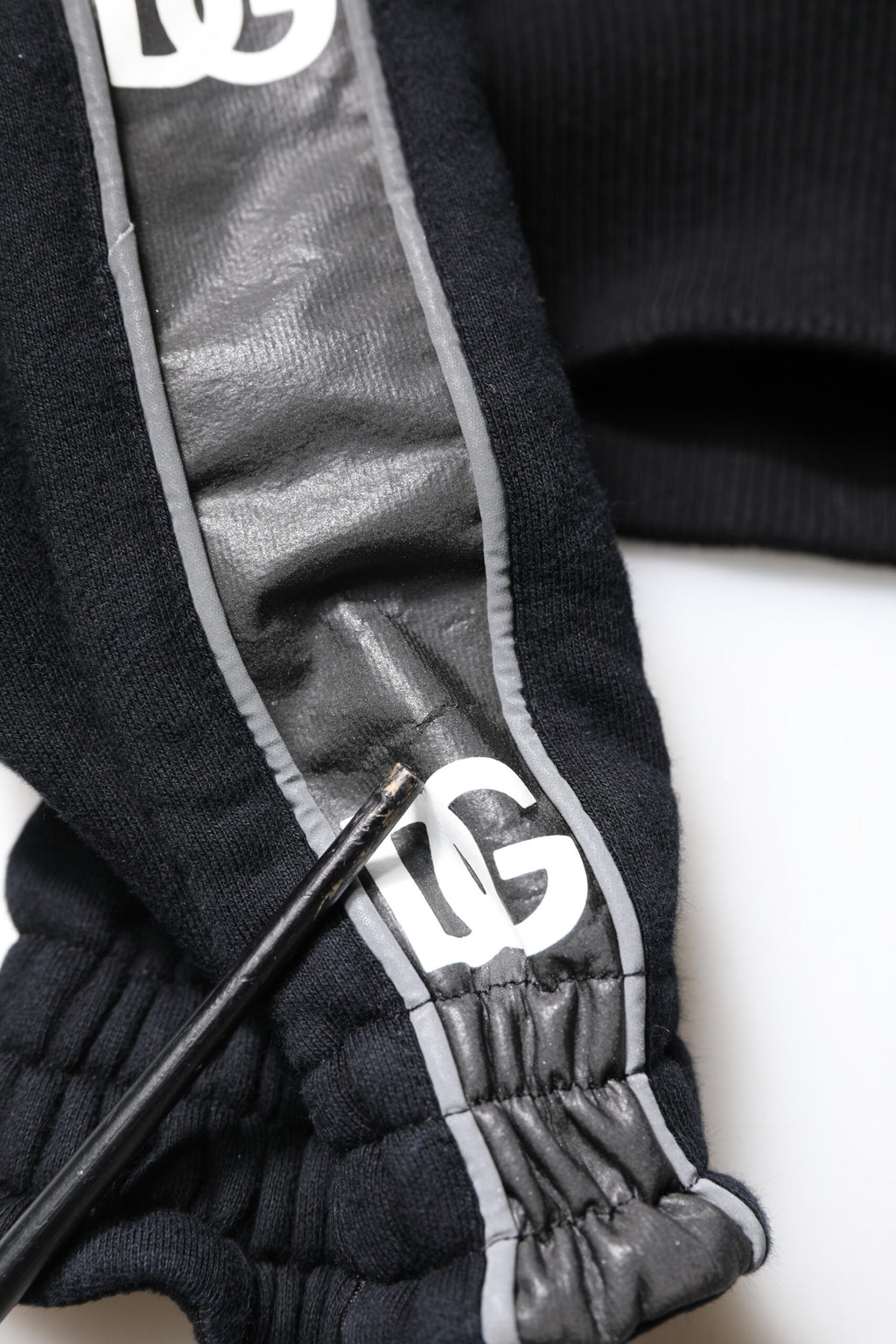 Dolce & Gabbana Black Cotton Logo Hooded Sweatshirt Sweater