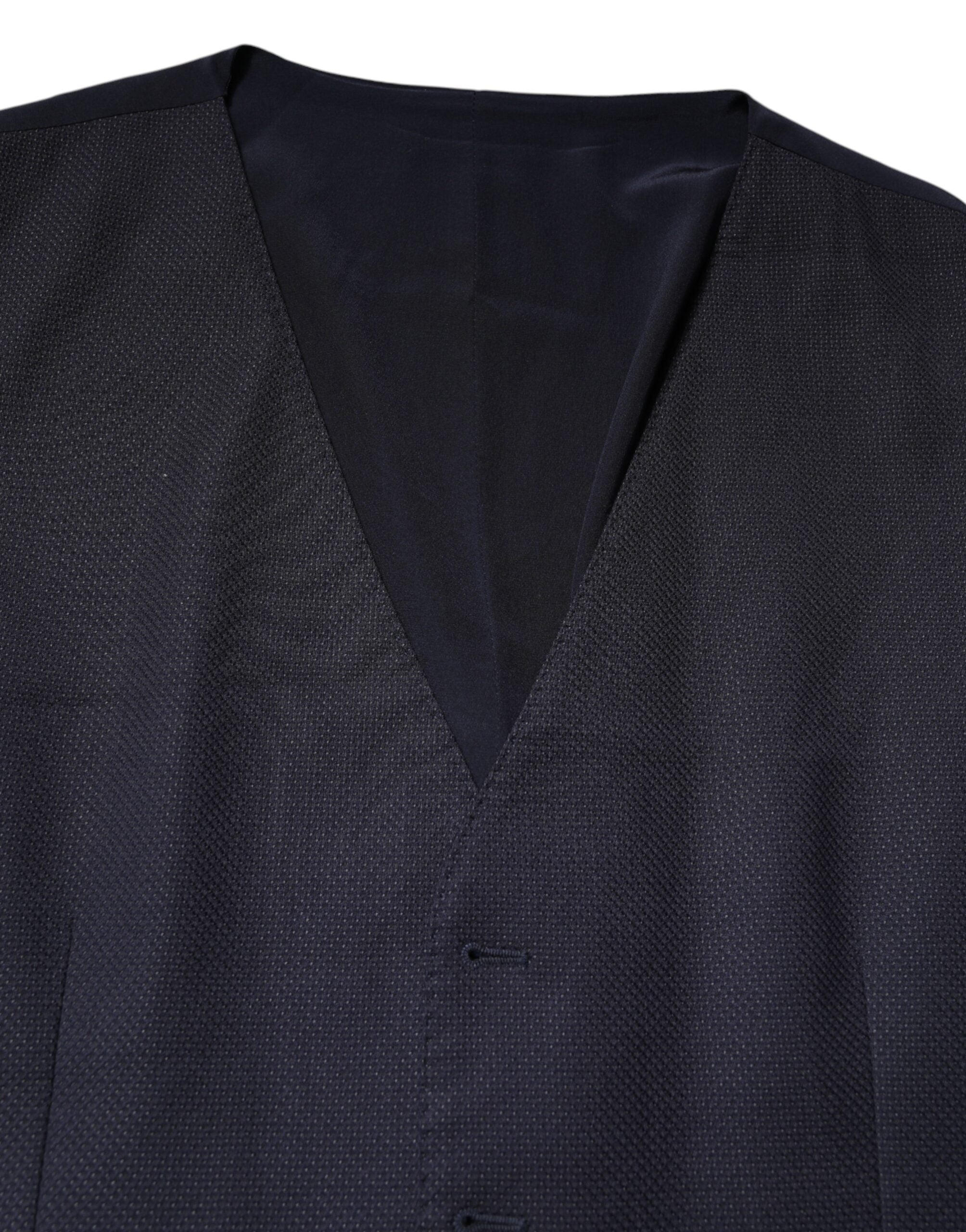 Dolce & Gabbana Black Wool Waistcoat Dress Formal Vest