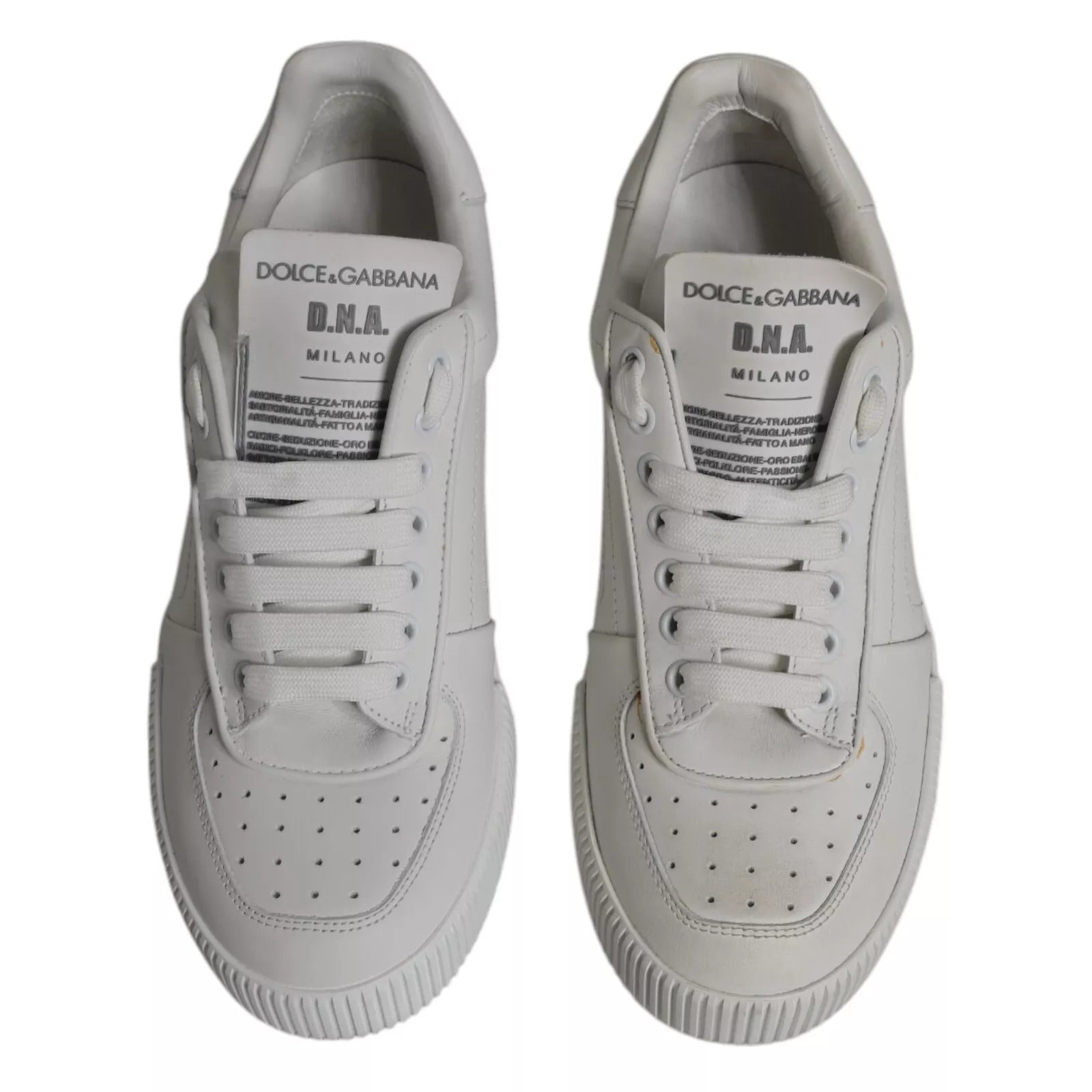 Zapatillas Dolce & Gabbana Miami Bajas de Cuero Blancas