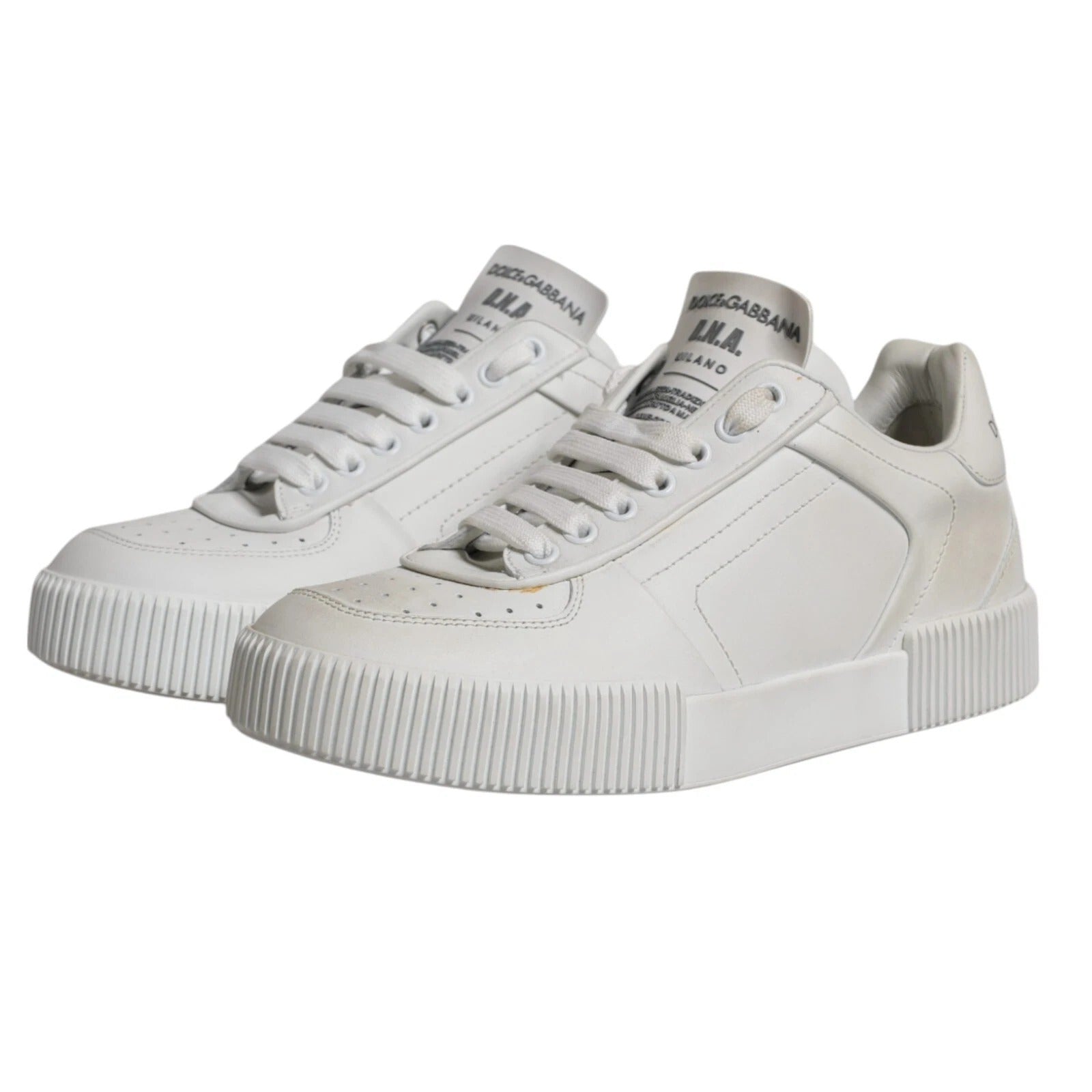 Zapatillas Dolce & Gabbana Miami Bajas de Cuero Blancas
