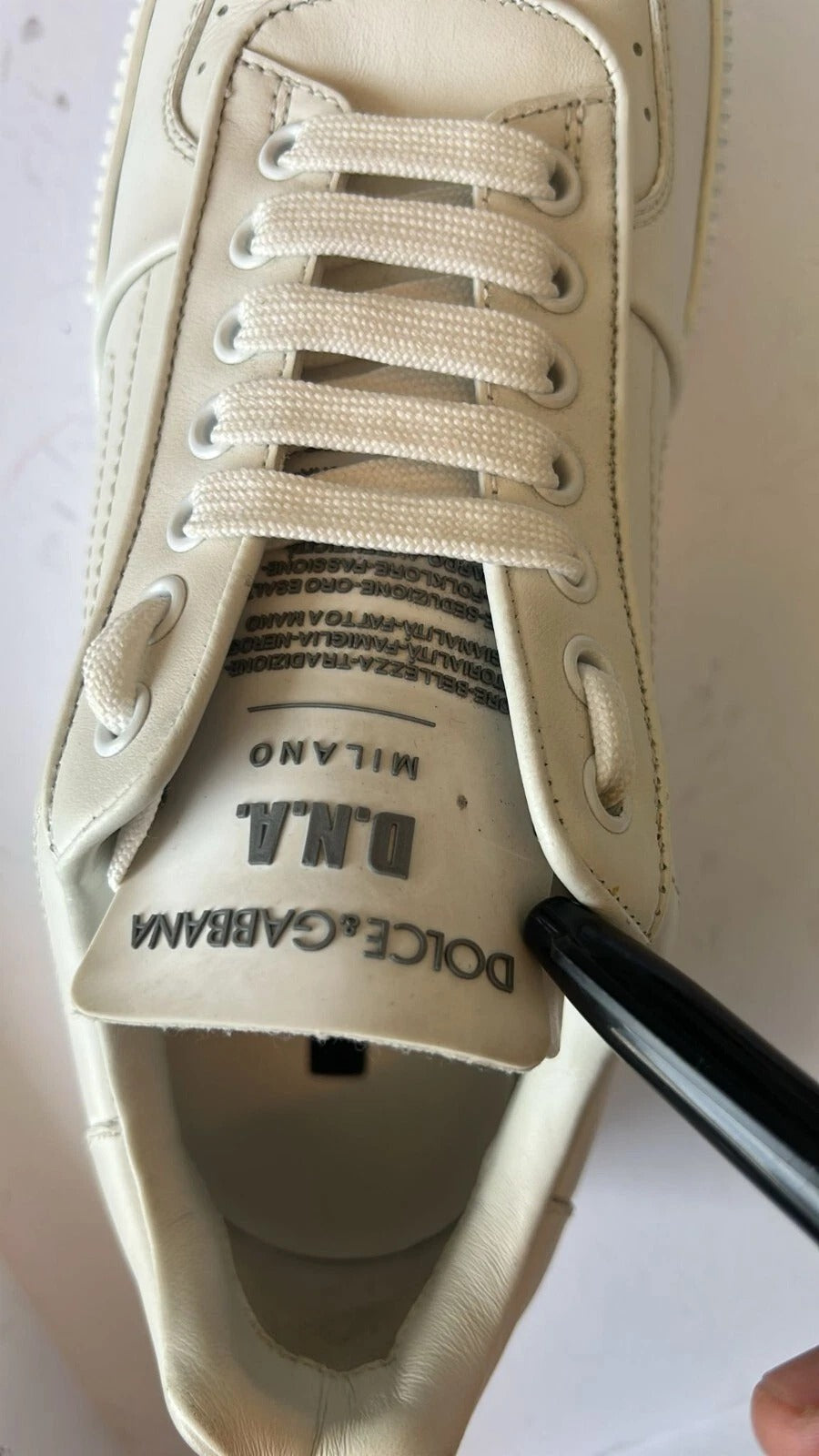Zapatillas Dolce & Gabbana Miami Bajas de Cuero Blancas