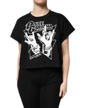 Camiseta Dolce & Gabbana de Algodón Negro con Estampado y Manga Corta