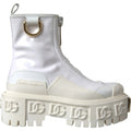 Botines Dolce & Gabbana de piel blanca con logo de goma