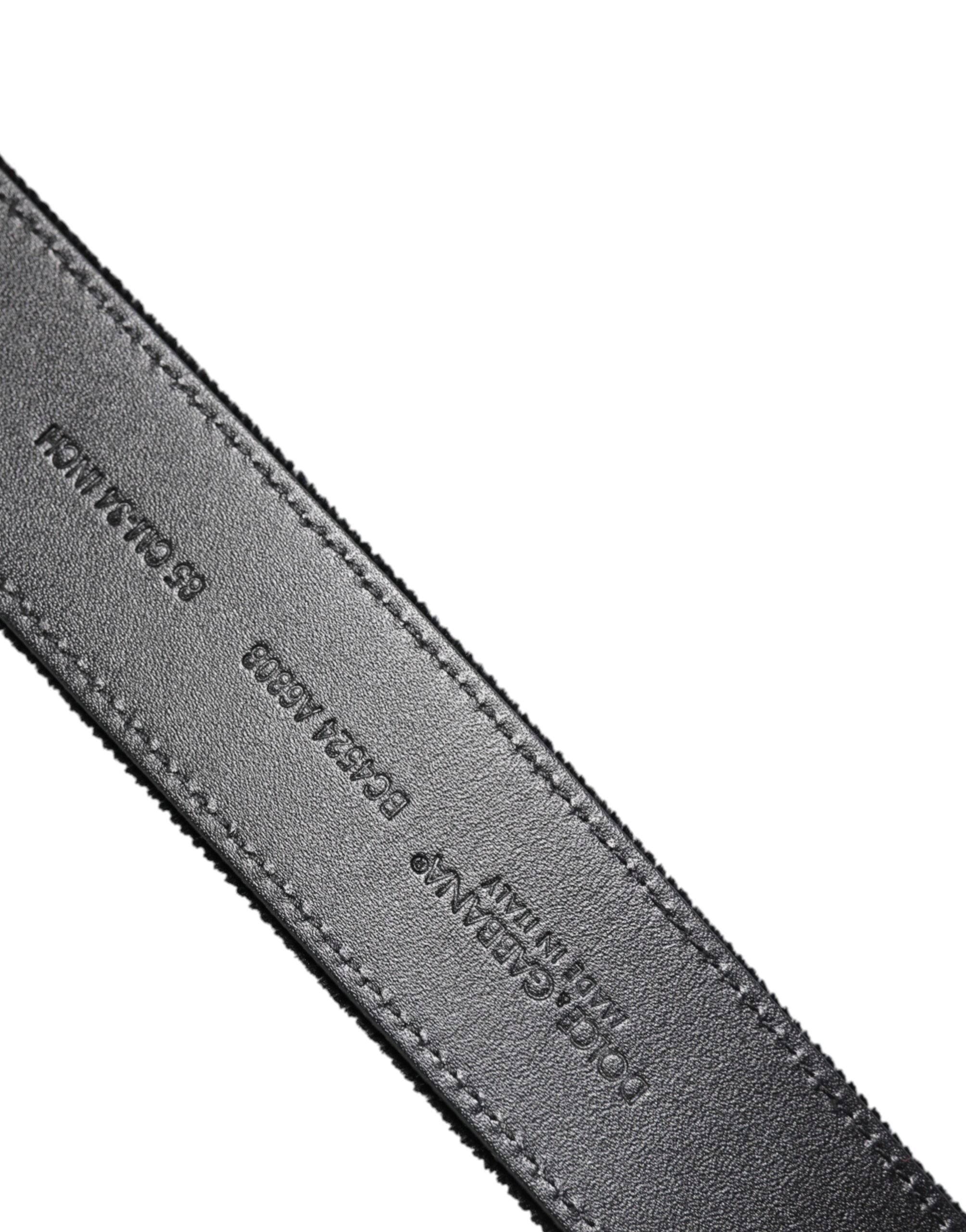 Dolce & Gabbana Black Cotton Silver Metal Buckle Belt