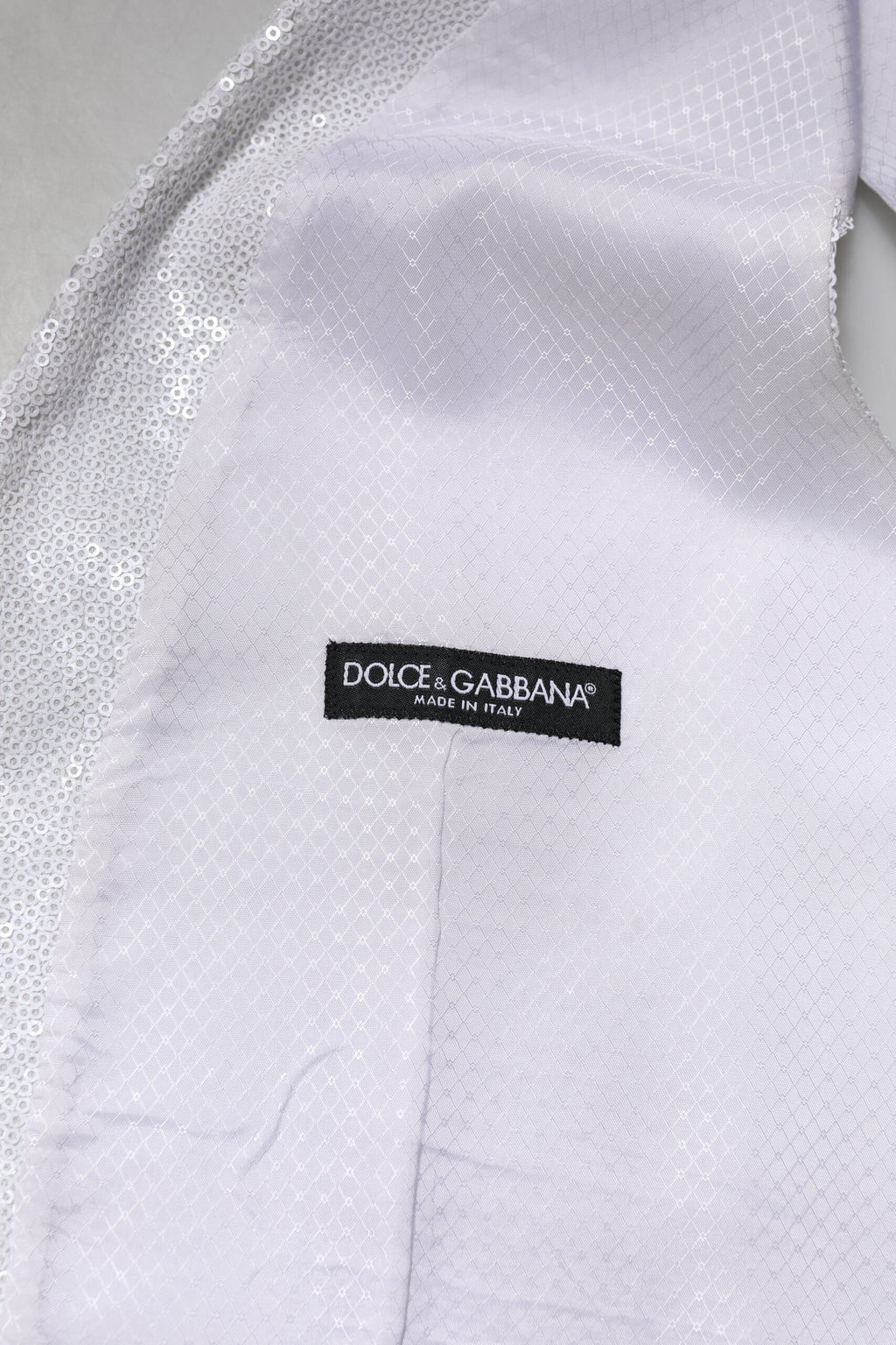 Dolce & Gabbana White Sequined Dress Formal Waistcoat Vest