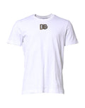 Camiseta Dolce & Gabbana blanca con cuello redondo y logo bordado