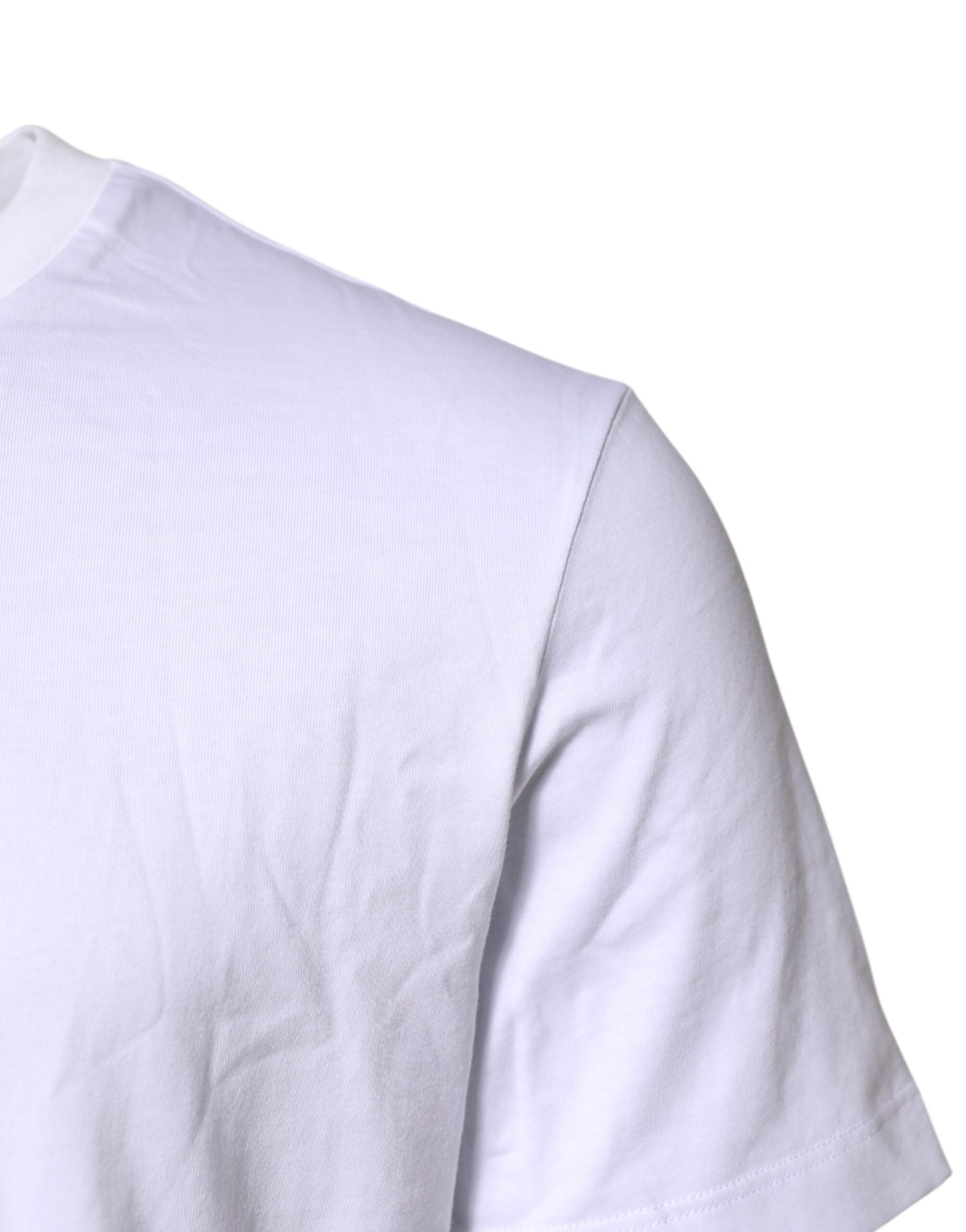 Camiseta Dolce & Gabbana blanca con cuello redondo y logo bordado