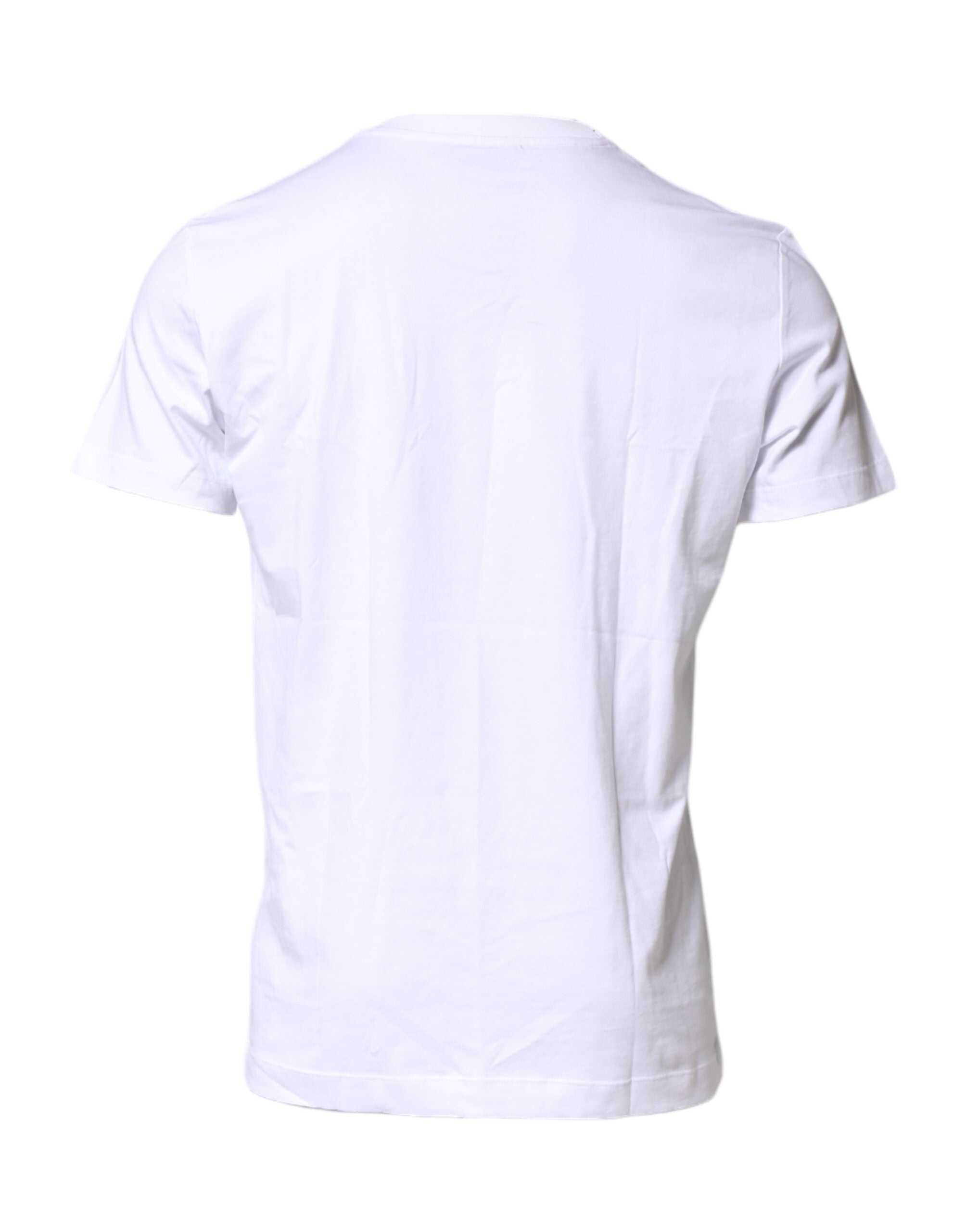 Camiseta Dolce & Gabbana blanca con cuello redondo y logo bordado
