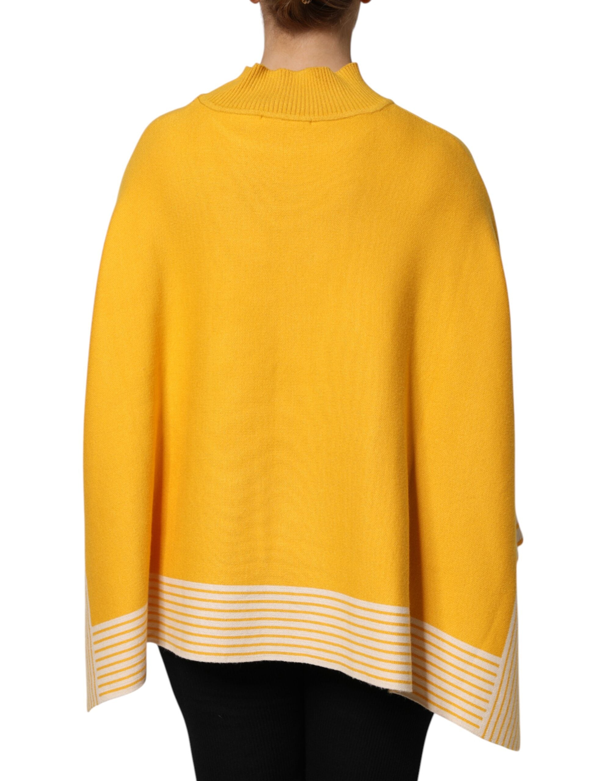 SIGNS Yellow Stripe Long Sleeve Overcoat Pullover Sweater