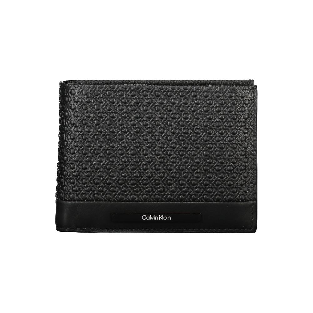 Cartera Calvin Klein elegante de cuero negro con RFID