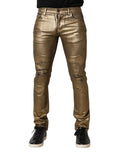 Vaqueros ajustados Dolce & Gabbana Gold Tattered de algodón elástico