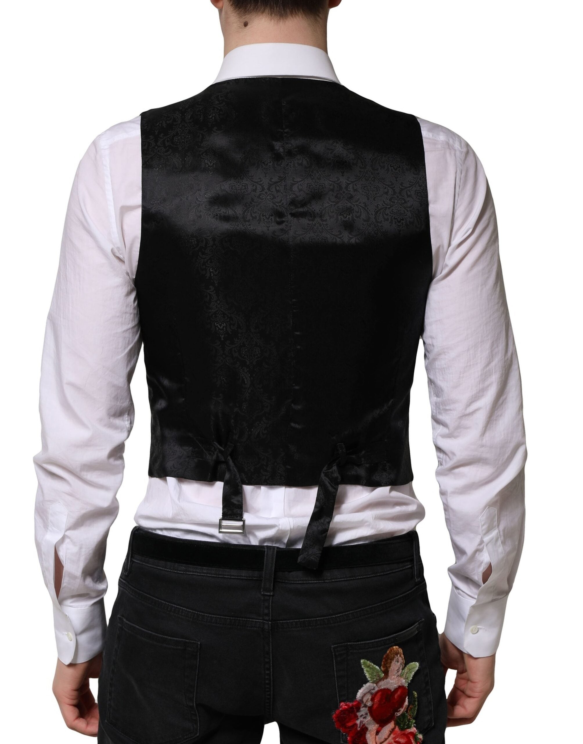 Dolce & Gabbana Gray Wool Dress Formal Men Waistcoat Vest