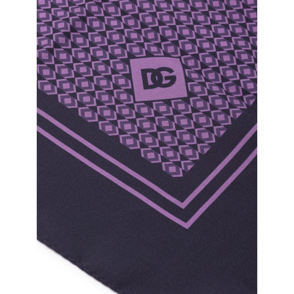 Dolce & Gabbana Purple Silk Handkerchief