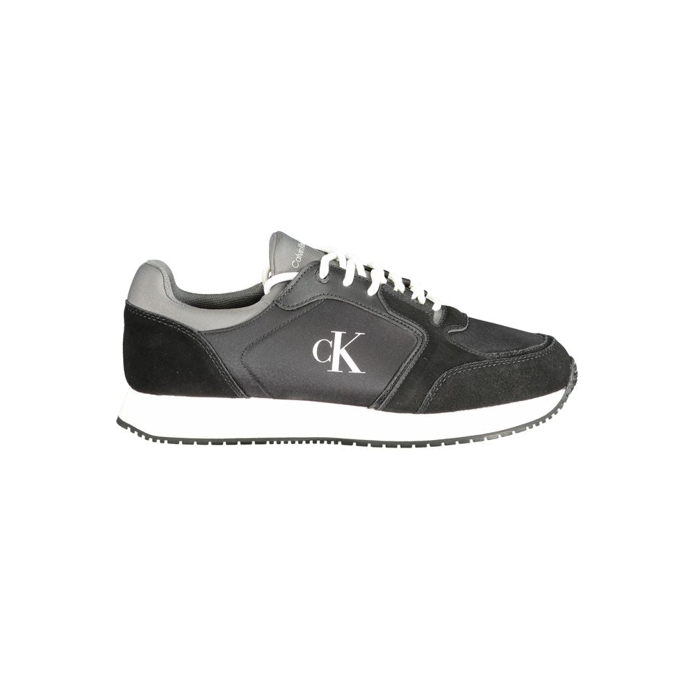 Zapatillas de cuero negro para hombre Calvin Klein