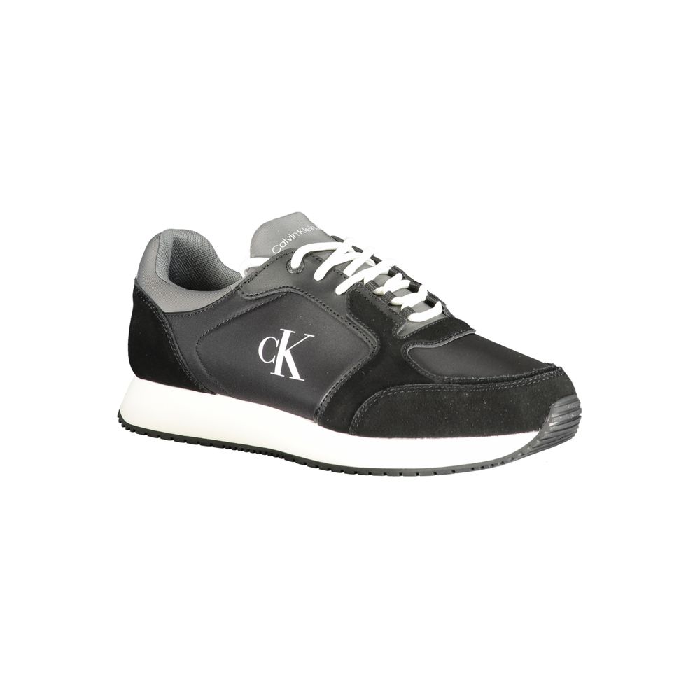 Zapatillas de cuero negro para hombre Calvin Klein