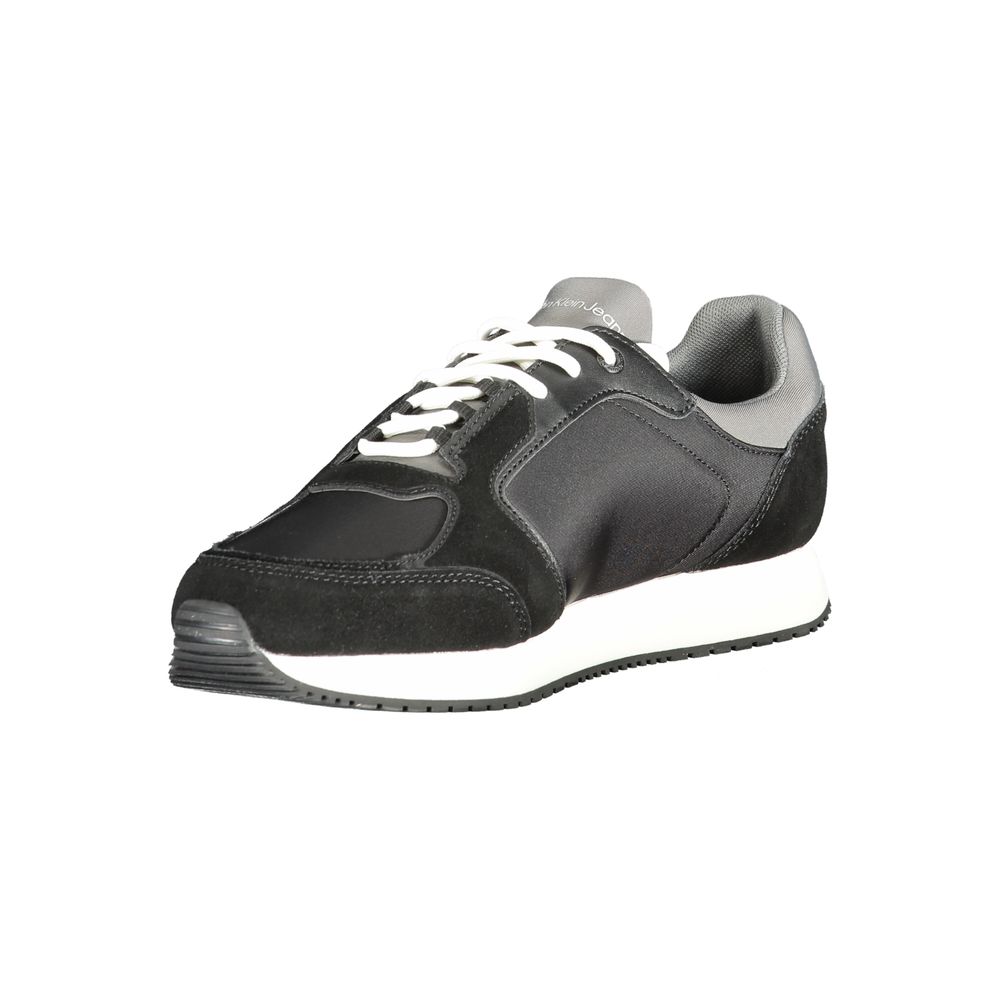 Zapatillas de cuero negro para hombre Calvin Klein