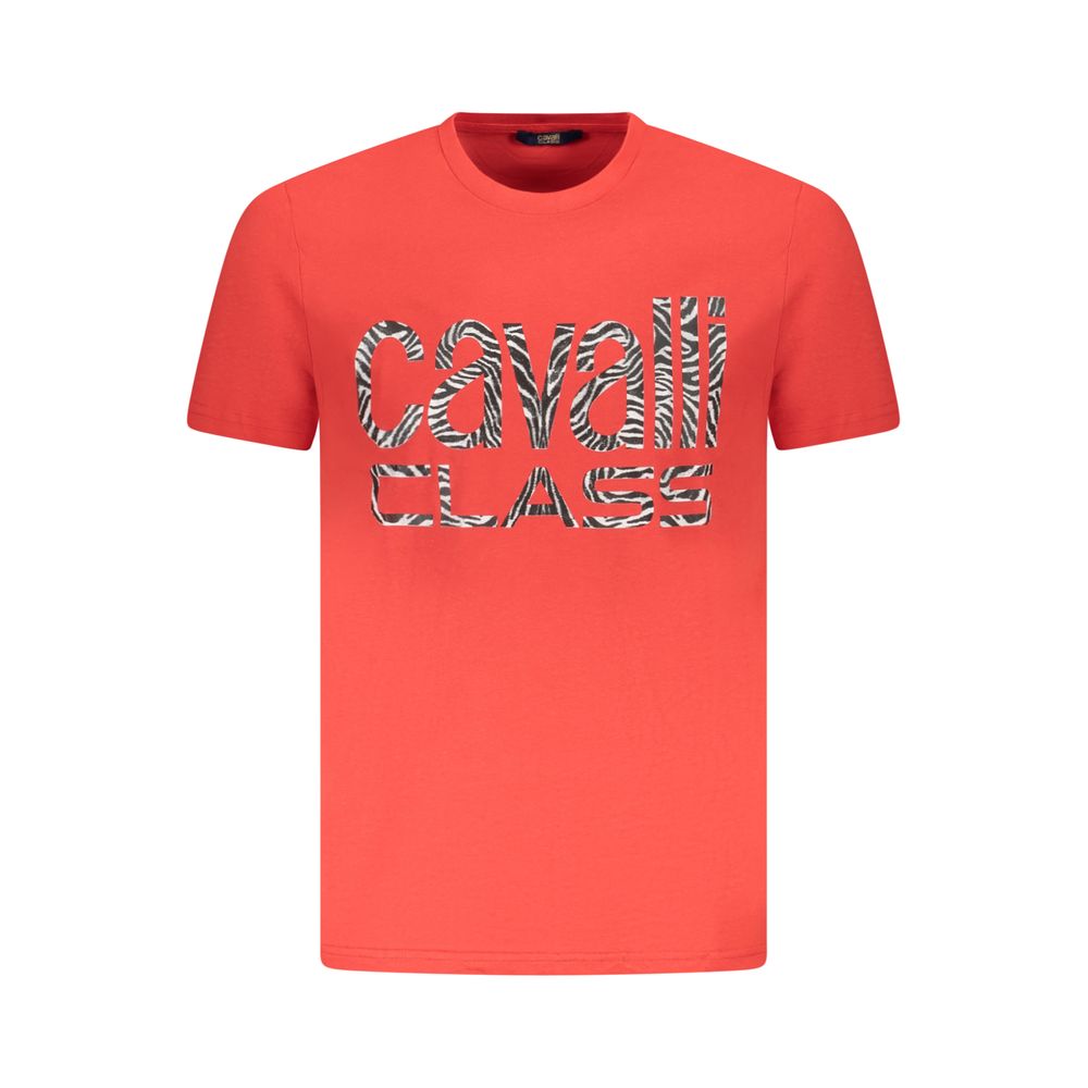 Cavalli Class Red Cotton Men T-Shirt
