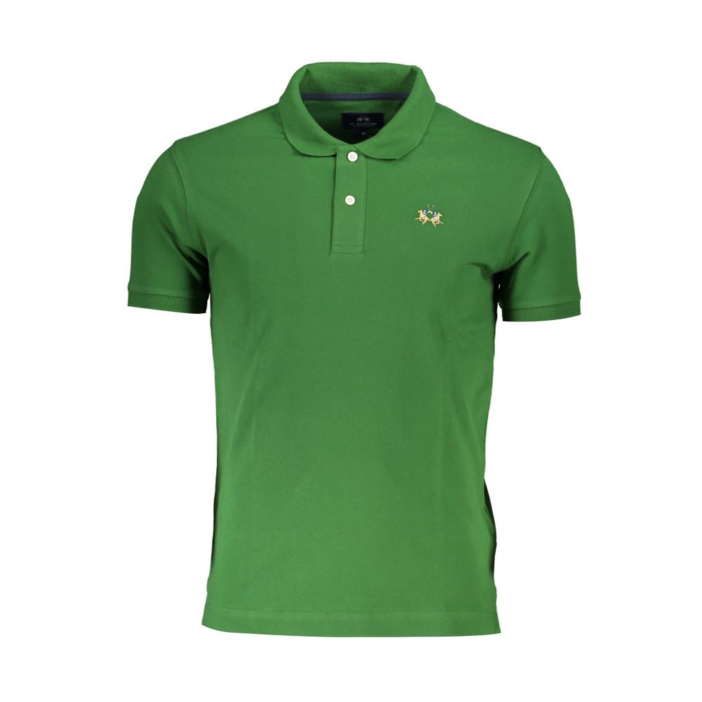Polo La Martina verde elegante slim fit con detalle en contraste