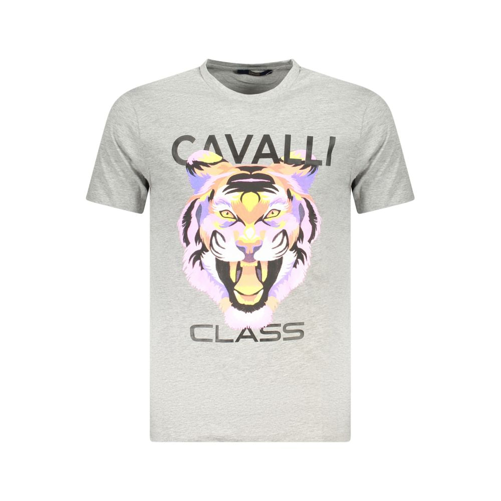 Cavalli Class Gray Cotton Mens TShirt
