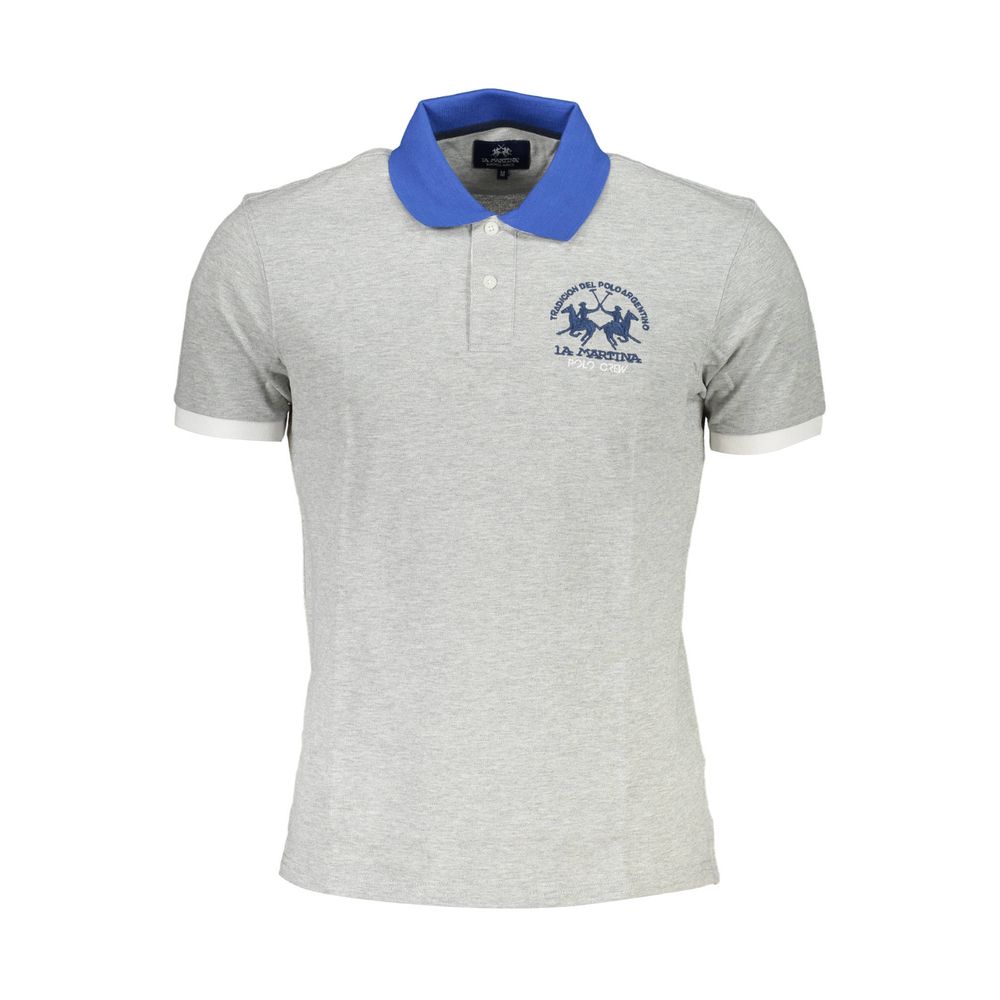 La Martina Brown Cotton Men Polo Shirt
