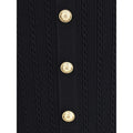 Balmain BUTTONED TORSADE KNIT LONG MIDI SKIRT