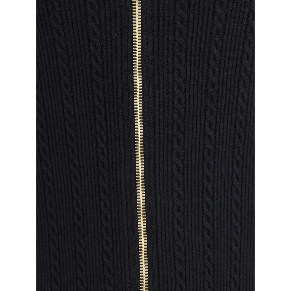 Balmain BUTTONED TORSADE KNIT LONG MIDI SKIRT