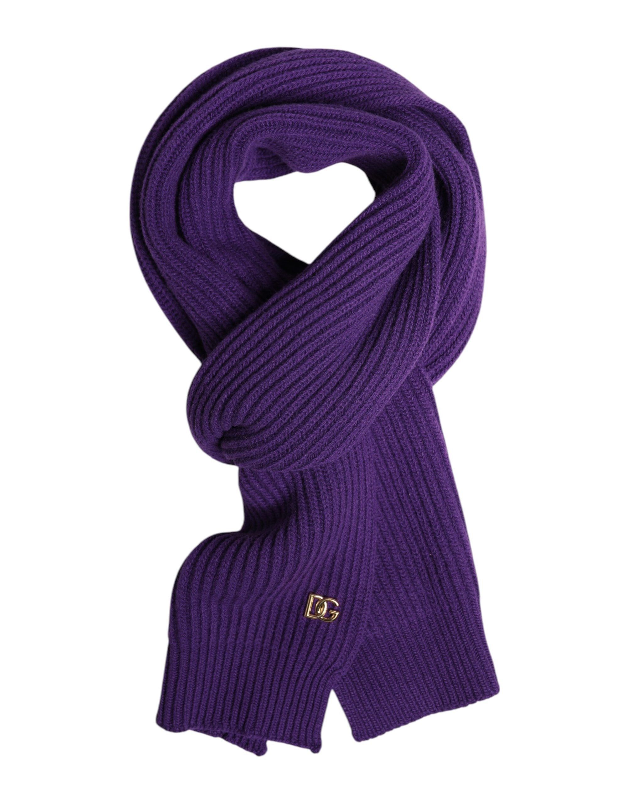 Dolce & Gabbana Purple DG Logo Neck Warmer Wrap Shawl Scarf