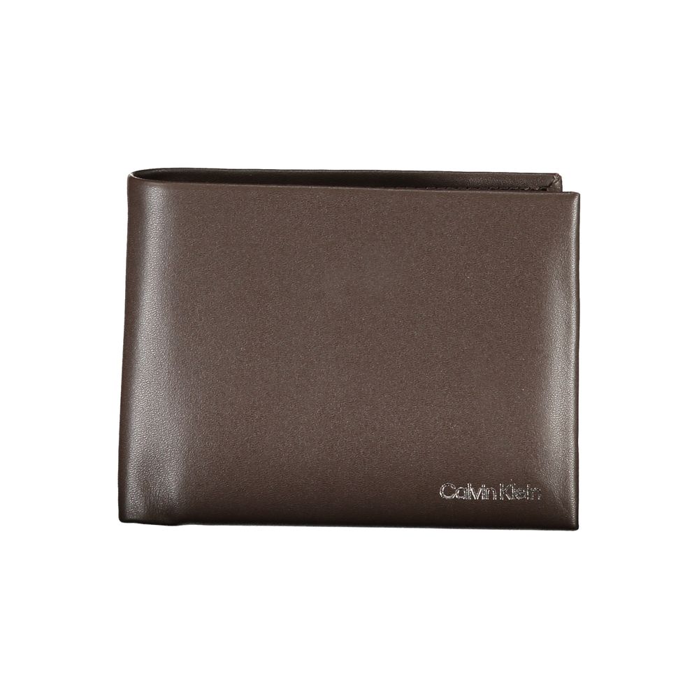 Cartera de cuero marrón Calvin Klein