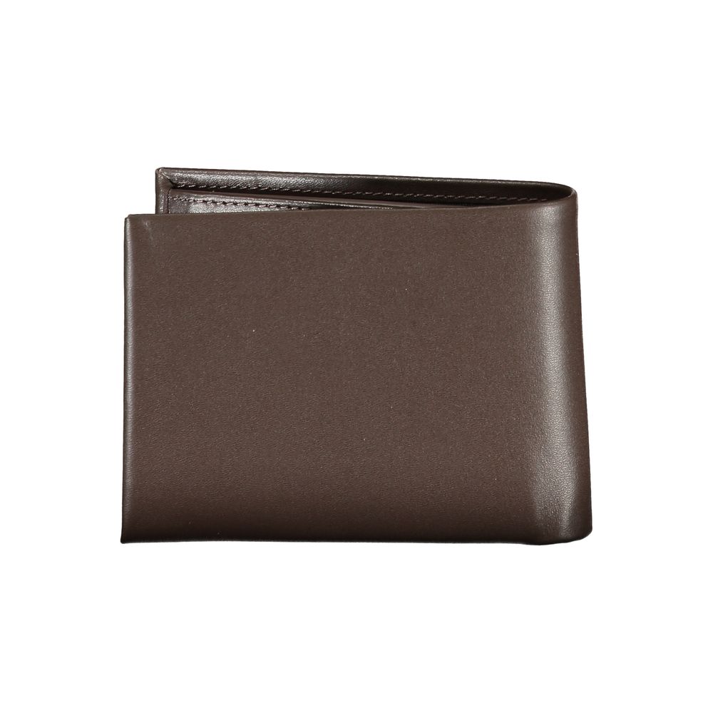 Cartera de cuero marrón Calvin Klein