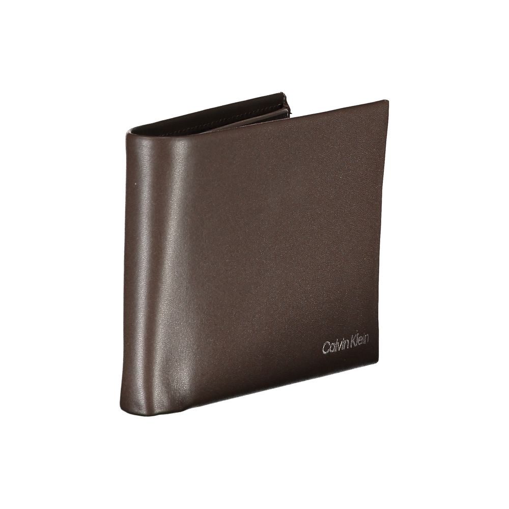 Cartera de cuero marrón Calvin Klein