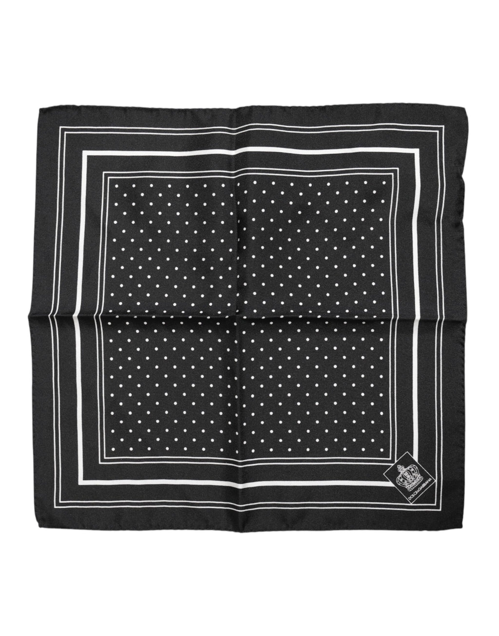 Foulard pañuelo de hombre Dolce & Gabbana negro con puntos blancos