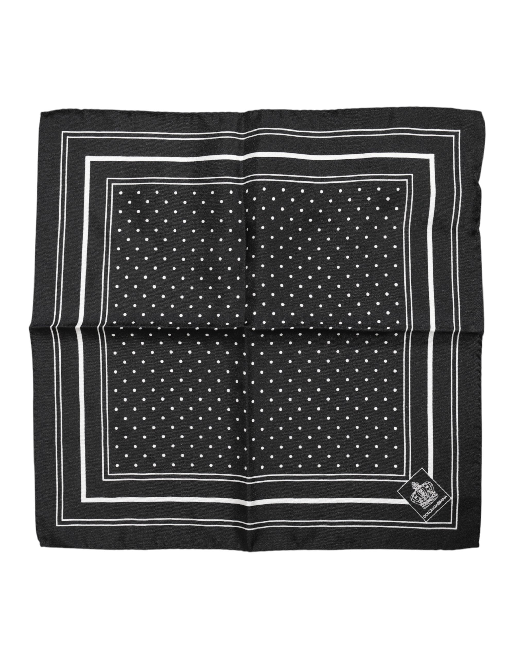 Foulard pañuelo de hombre Dolce & Gabbana negro con puntos blancos