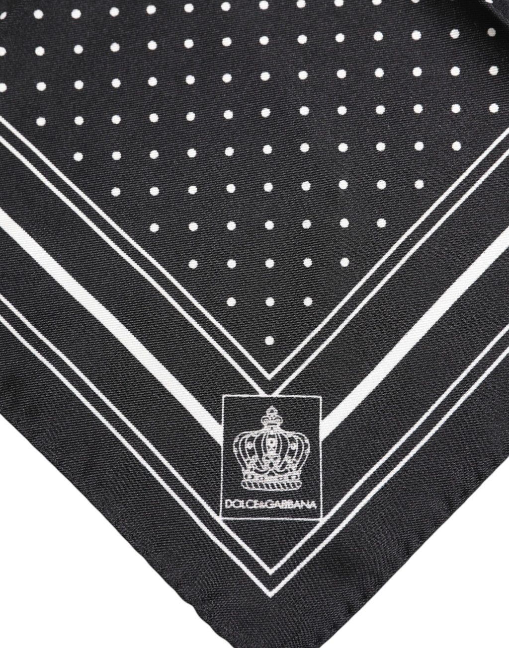 Dolce & Gabbana Black White Polka Dot Men Foulard Scarf