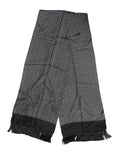 Dolce & Gabbana Black Patterned Fringes Men Foulard Scarf