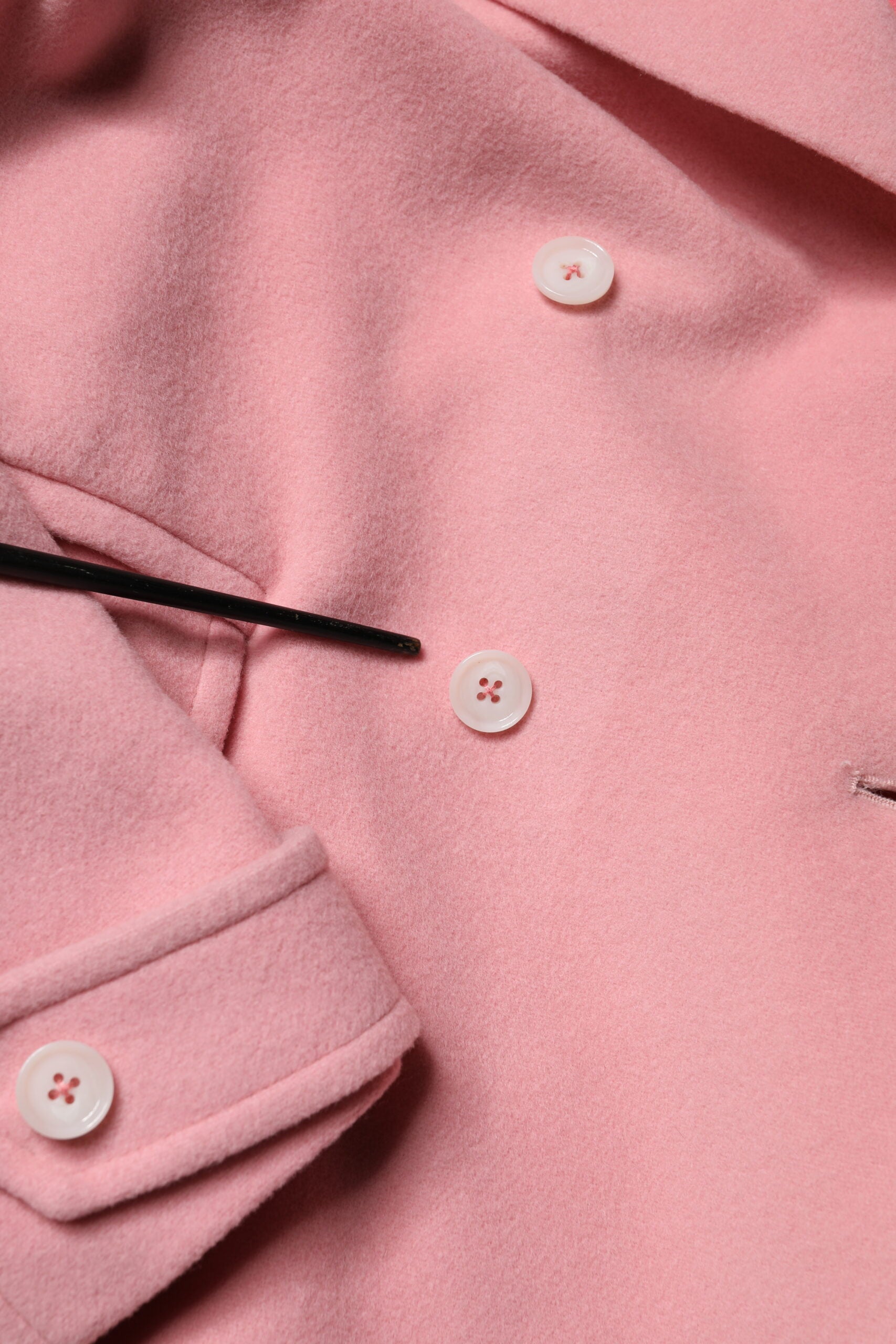 PINK MEMORIES Pink Wool Double Breasted Blazer Coat Jacket
