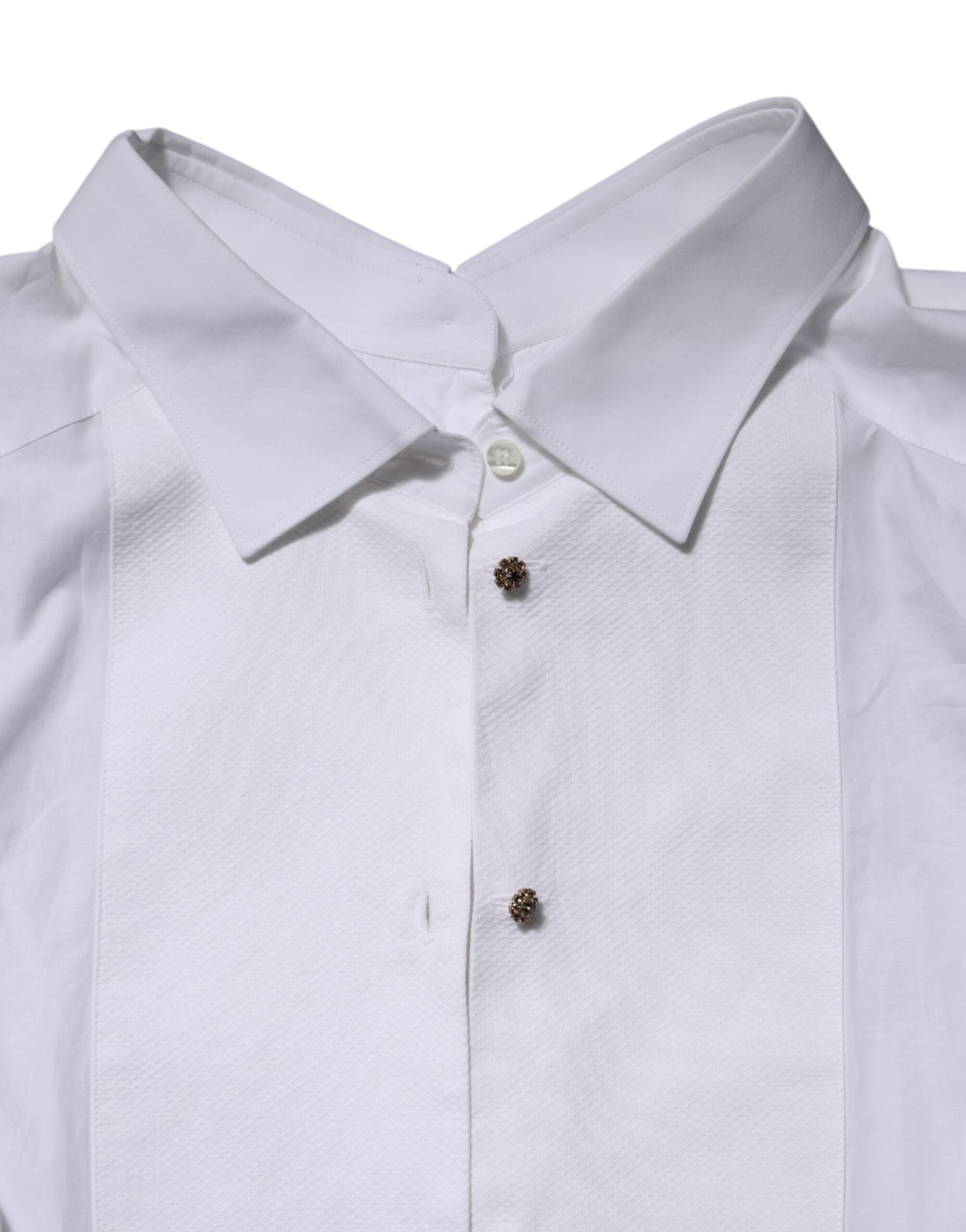 Camisa de manga larga formal de algodón blanco Dolce & Gabbana