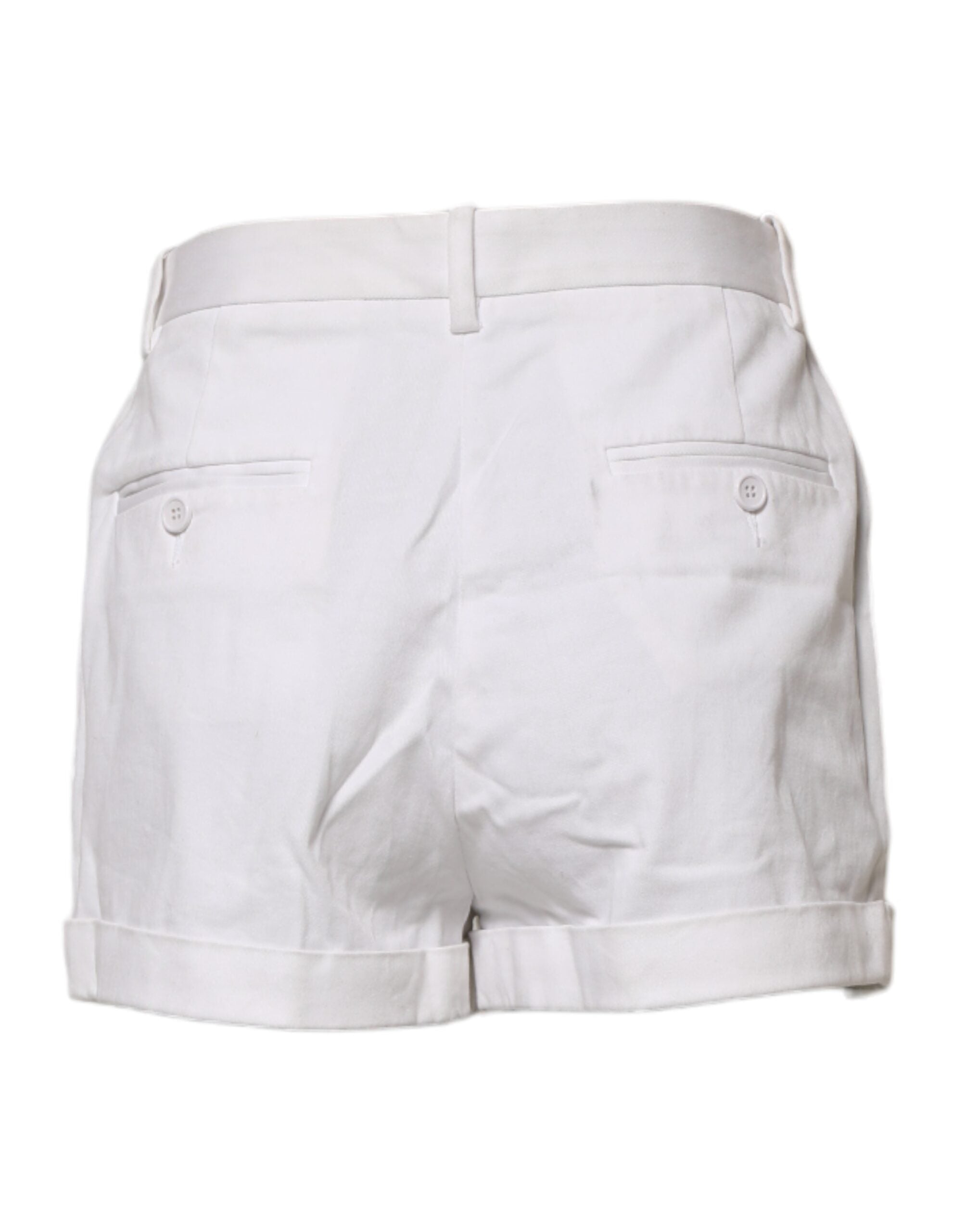 Dolce & Gabbana White Cotton Mid Waist Women Bermuda Shorts