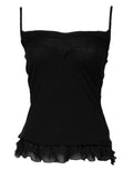 Top sin mangas Scervino Street de lana negra con cuello cuadrado