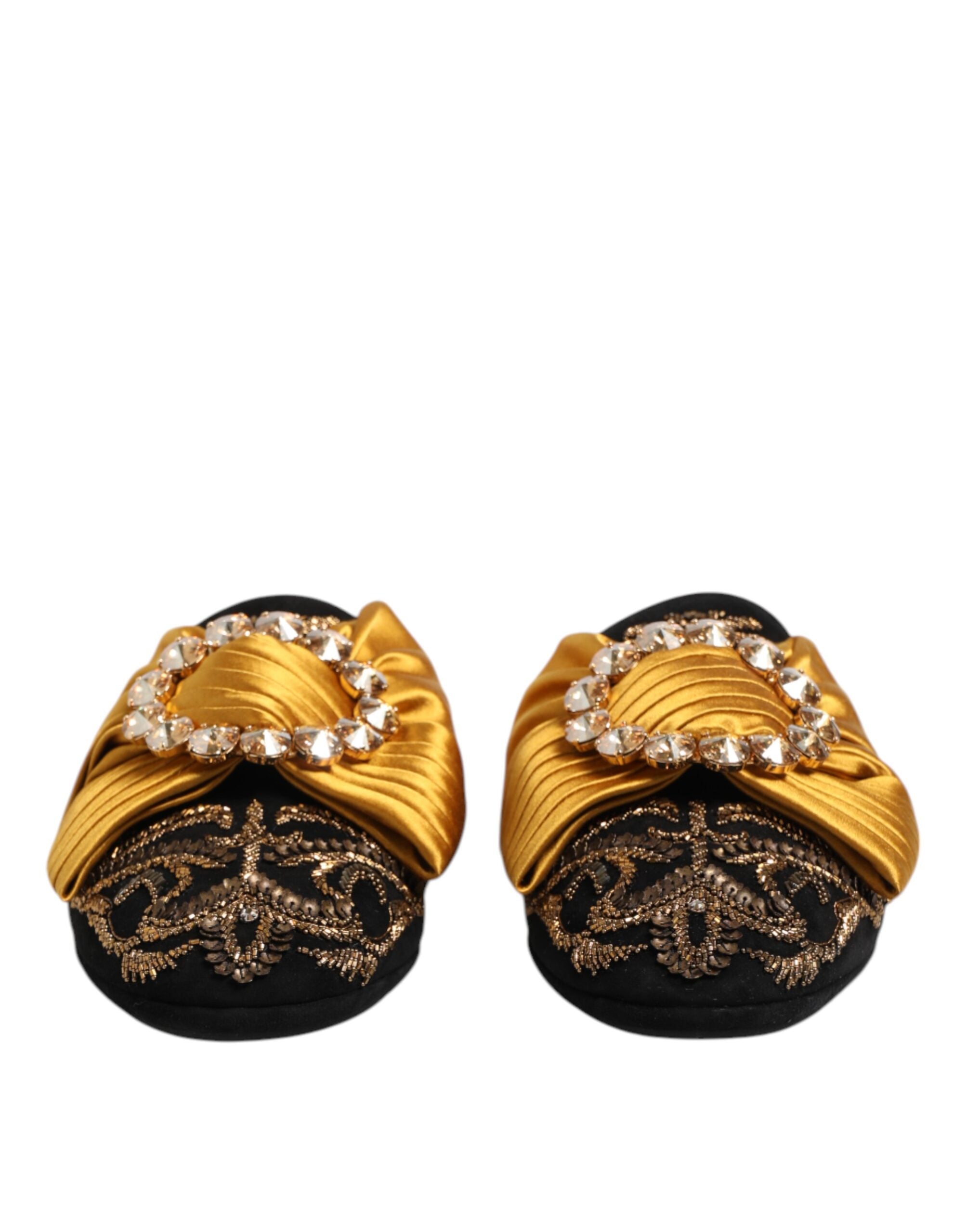 Dolce & Gabbana Multicolor Embellished Flat Sandals Shoes