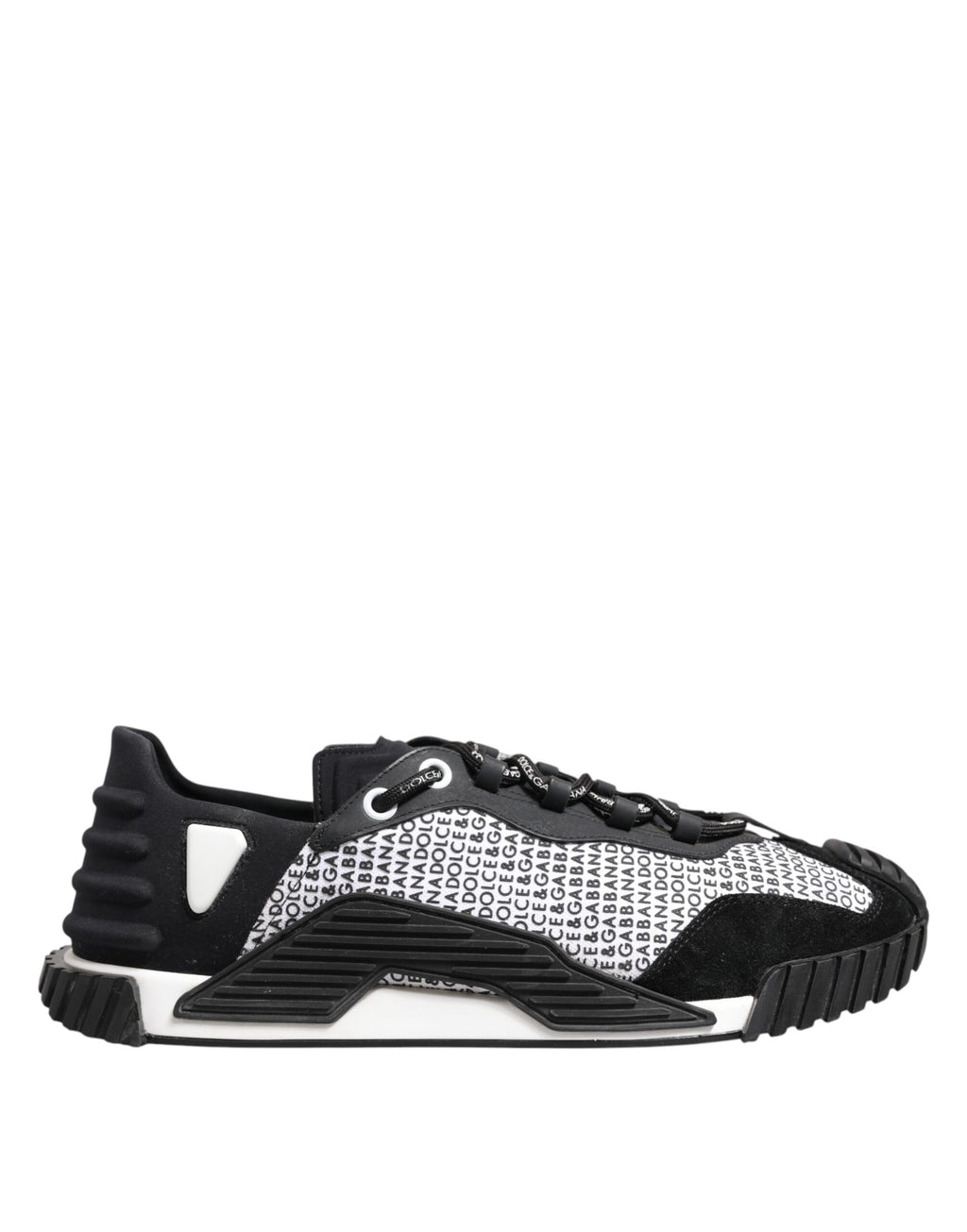 Dolce & Gabbana Black Logo Lace Up Low Top NS1 Sneakers Shoes