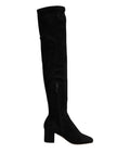Dolce & Gabbana Botas Altas de Rodilla de Cuero y Ante Negro