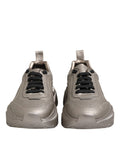 Dolce & Gabbana Silver DAYMASTER Leather Men Sneakers Shoes