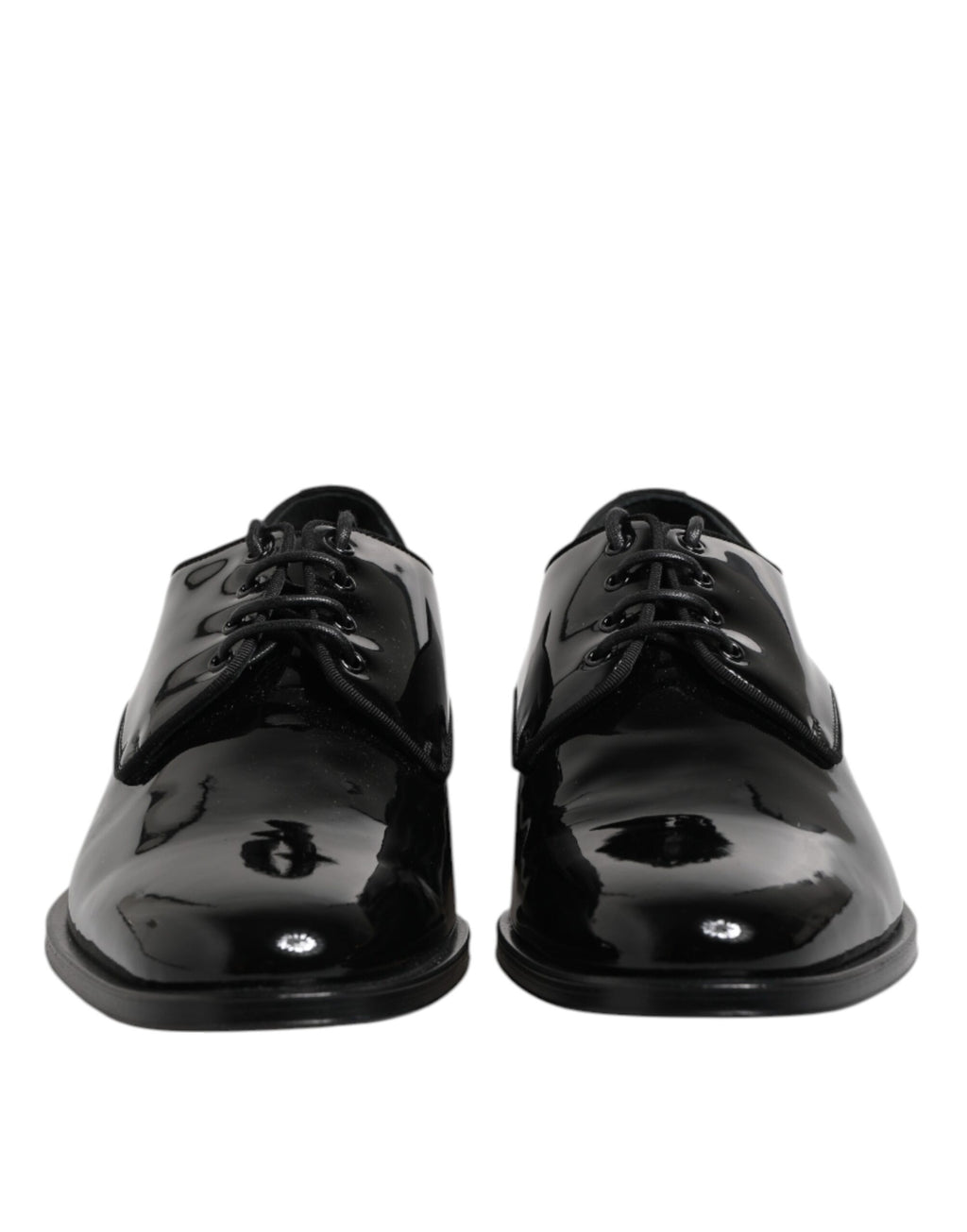 Dolce & Gabbana Black Patent Leather Derby Formal Dress Shoes