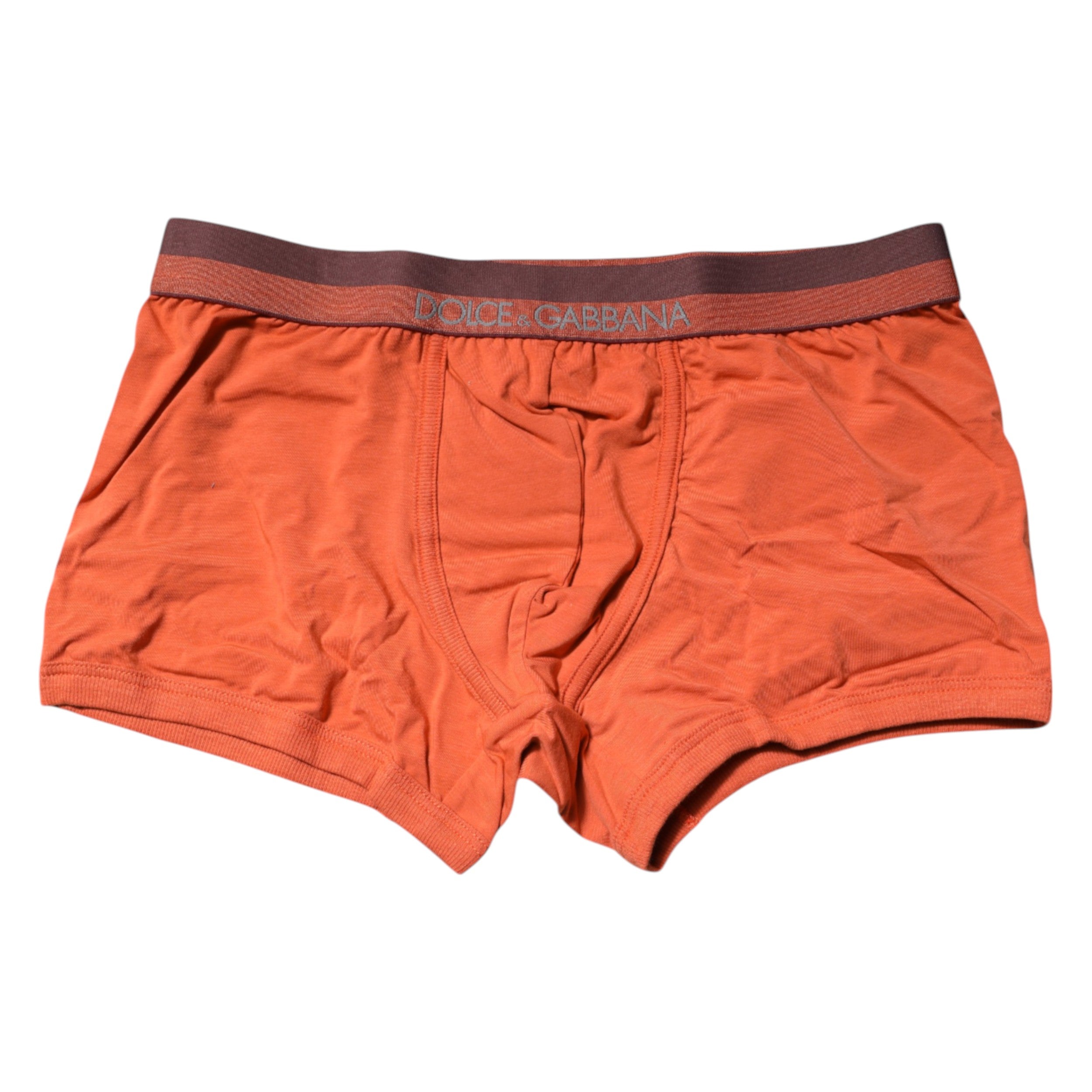 Dolce & Gabbana Orange Cotton Regular Boxer Brief Underwear