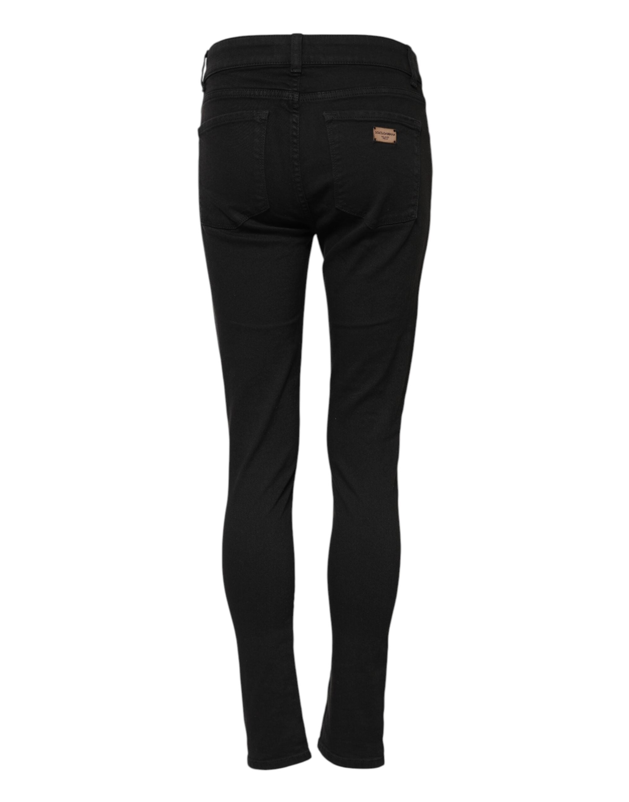 Dolce & Gabbana Vaqueros pitillo de algodón elástico negros