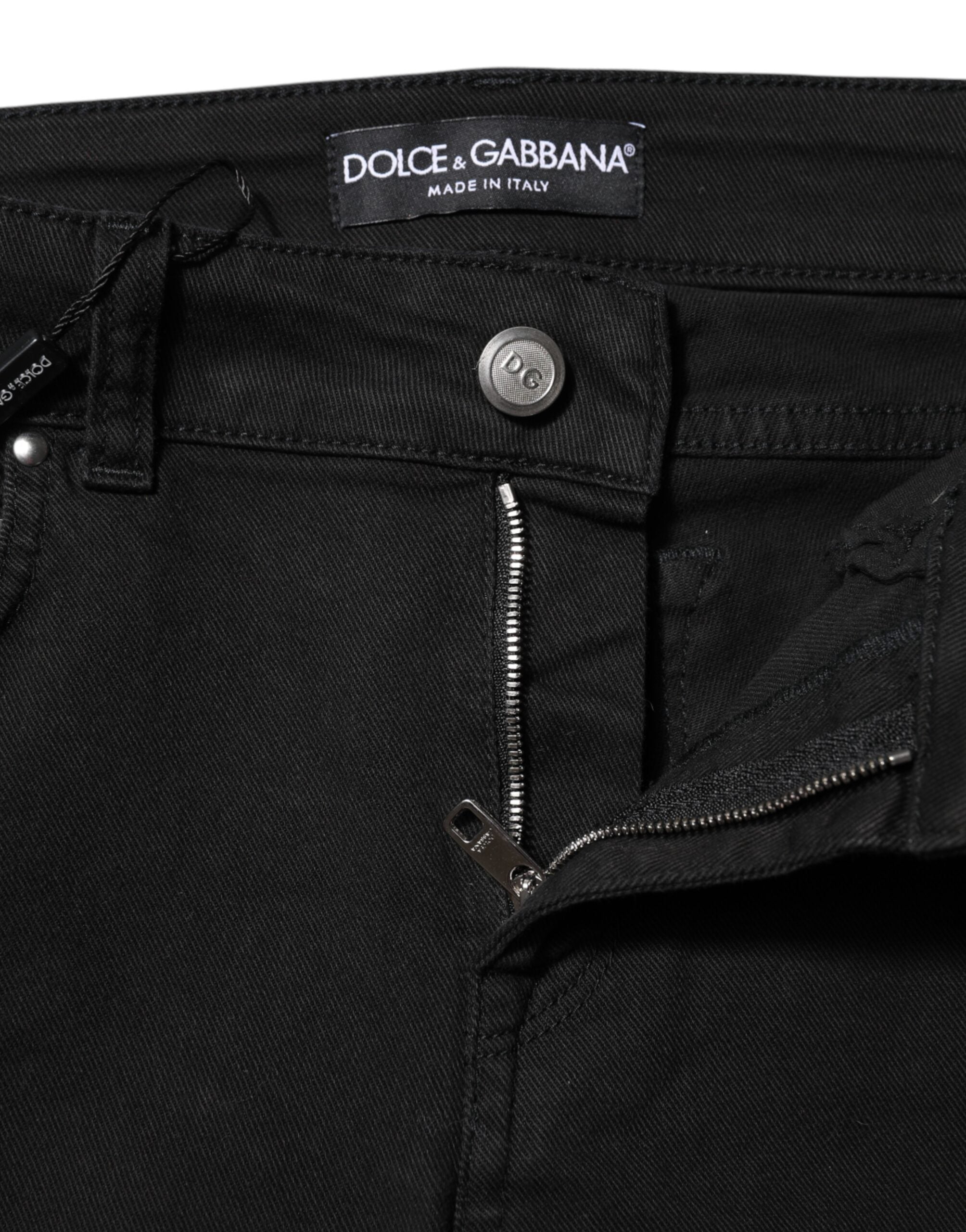 Dolce & Gabbana Vaqueros pitillo de algodón elástico negros
