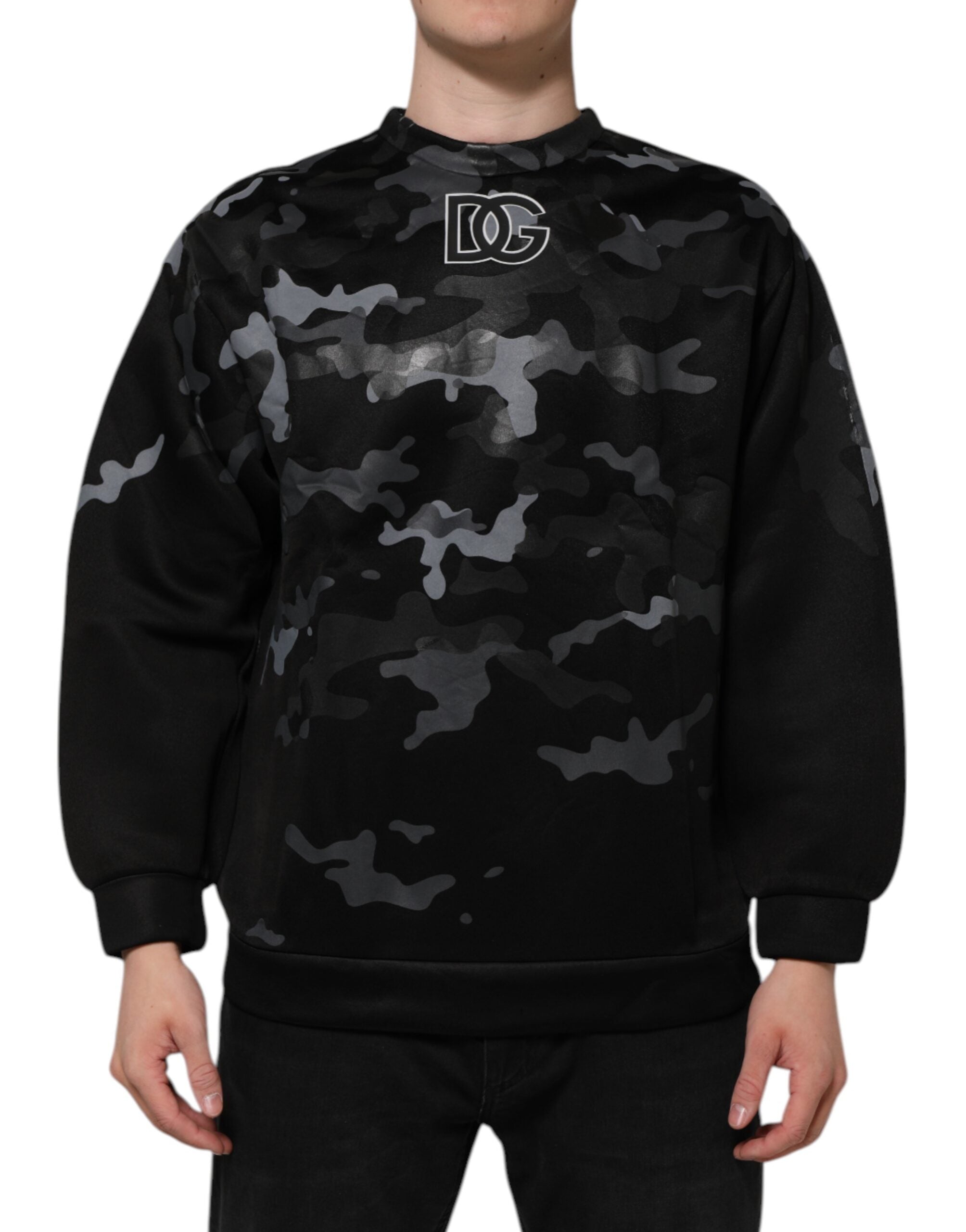 Sudadera Dolce & Gabbana negra con estampado de camuflaje